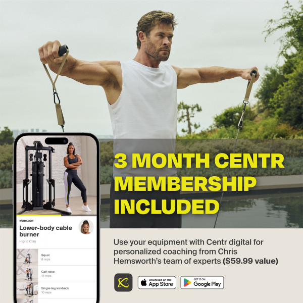 Centr 1 Home Gym Functional Trainer comes with a 3-month Centr app membership.