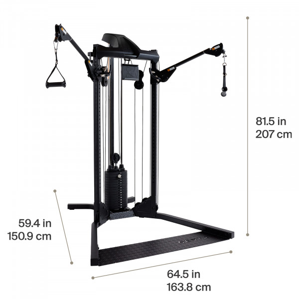Dimensions of the Centr 1 Home Gym Functional Trainer.
