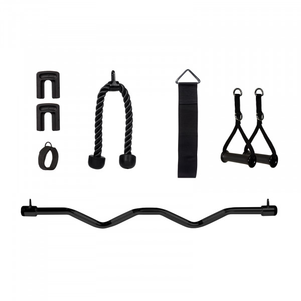 Accessories included with the Centr 3 Home Gym Functional Trainer with Selectorised Smith Bar.