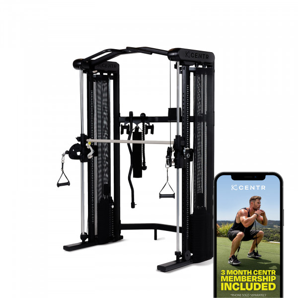 Centr 3 Home Gym Functional Trainer with Selectorised Smith Bar comes with a 3-month Centr app membership.