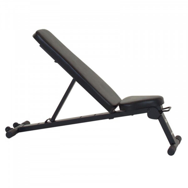 Full side view of the Centr Folding Workout Bench in an incline position.