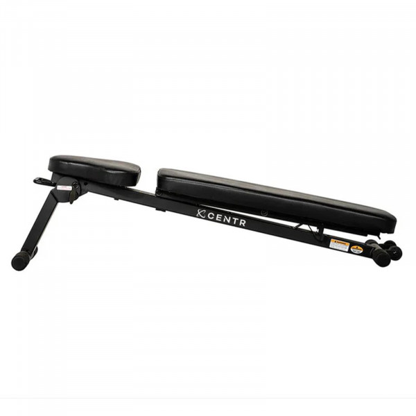 Centr Folding Workout Bench in a slightly inclined folded position.
