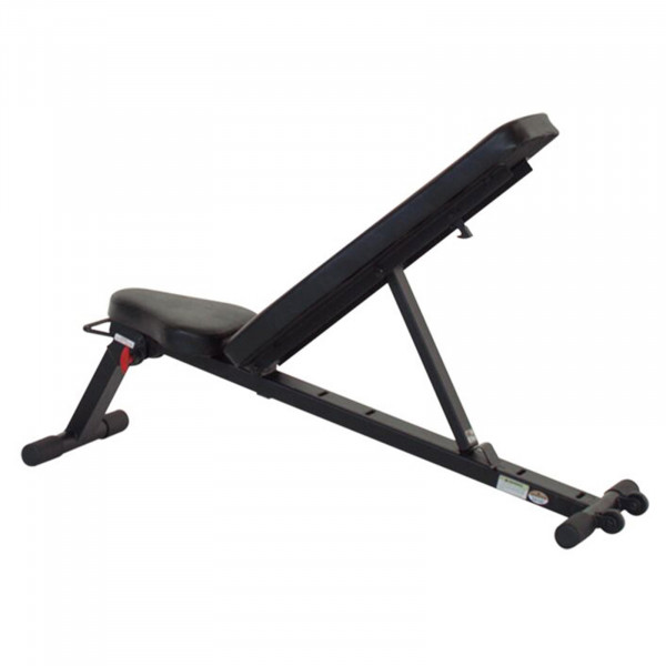 Side view of the Centr Folding Workout Bench in an incline position.