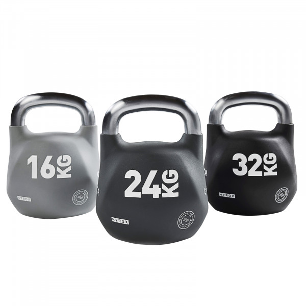 Product image of the complete array of CENTR x HYROX Competition Octo Kettlebell