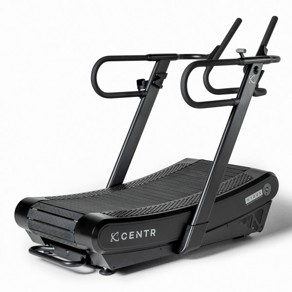 Front right view of the CENTR X HYROX Perform Curved Treadmill.