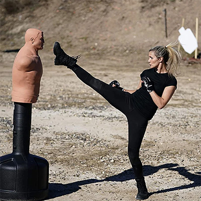 Model kicking the Century BOB