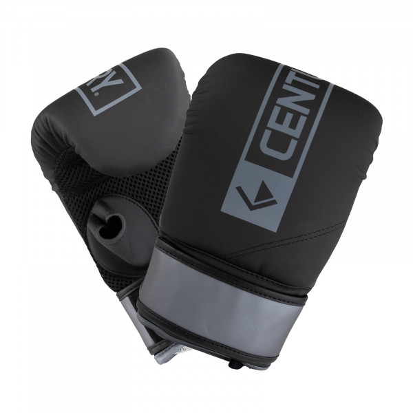 Angled view of the Century Brave Oversize Bag Gloves in black and silver