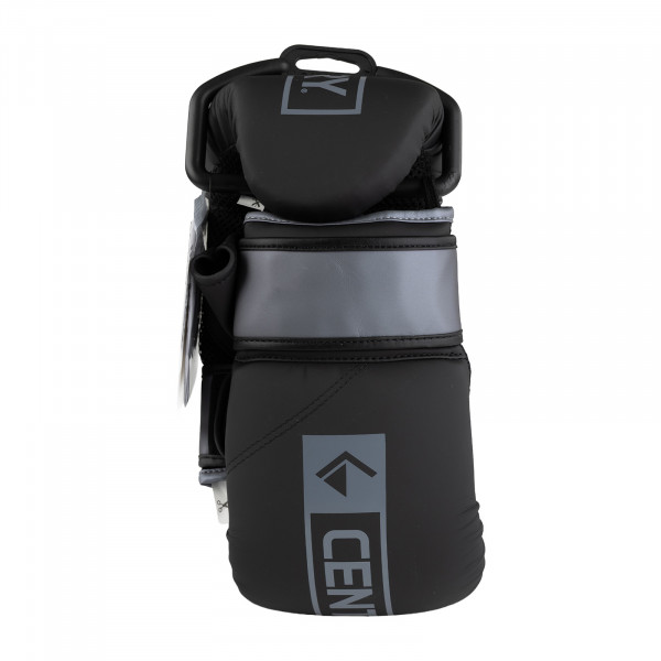 Opposite side view of the Century Brave Oversize Bag Gloves in black and silver