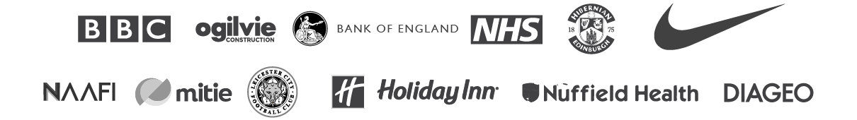 Listing of different company logos