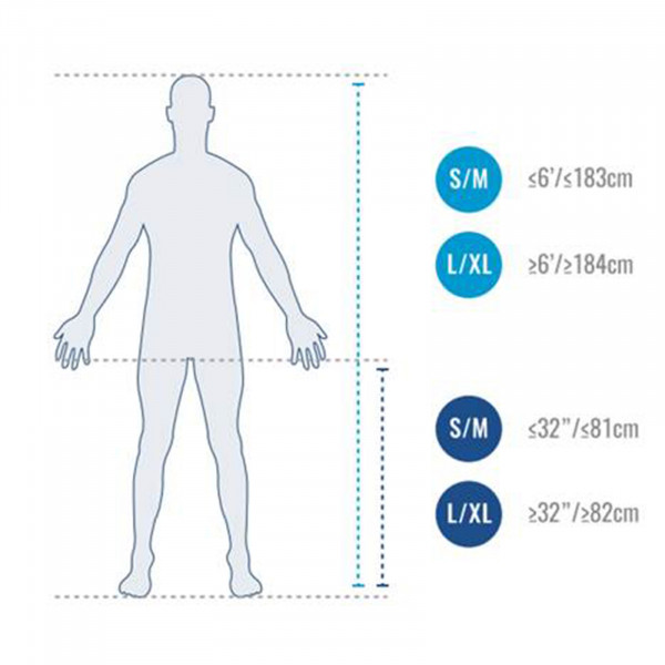 Size chart for compression boots