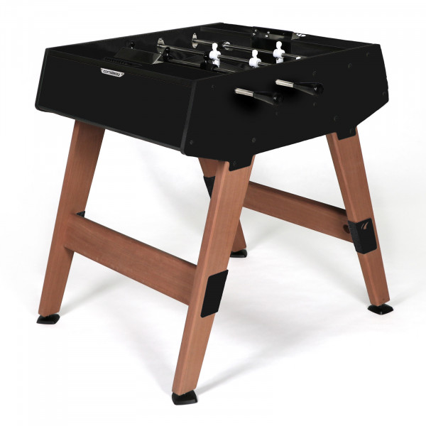 Front-right view of the black Cornilleau Play-Style Origin outdoor duo football table