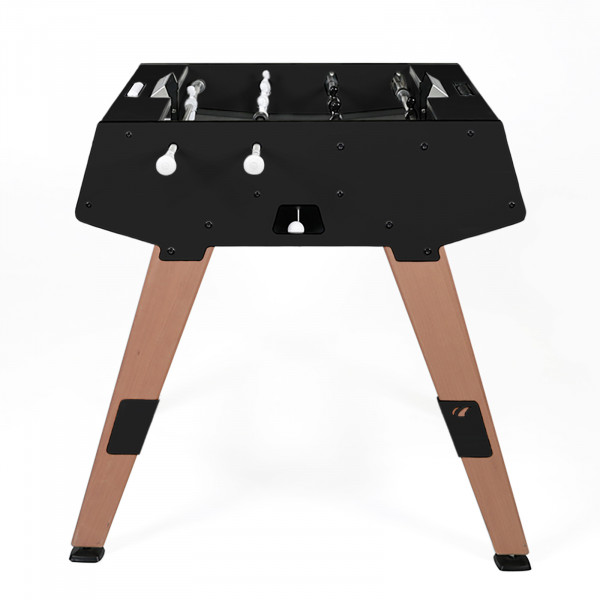 Side view of the black Cornilleau Play-Style Origin outdoor duo football table