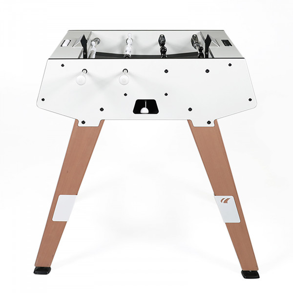 Side view of the white Cornilleau Play-Style Origin outdoor duo football table