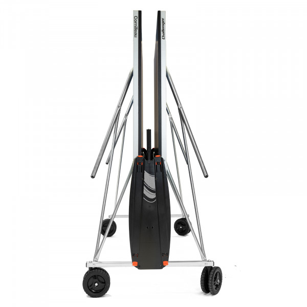 Cornilleau Challenger Indoor Table Tennis Table folded upright for storage