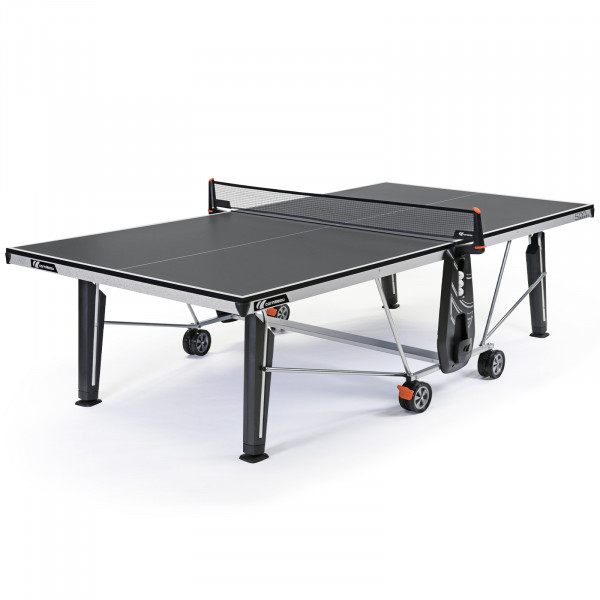 Open view of the Cornilleau Sport 500 Indoor Table Tennis Table with a grey top finish.
