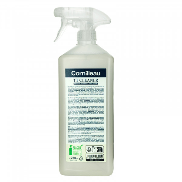 Back view of Cornilleau table tennis table cleaner bottle