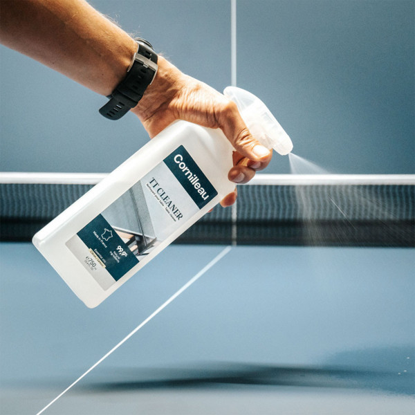 Cornilleau table tennis table cleaner in use
