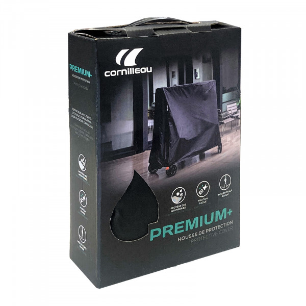 Cornilleau Premium+ table tennis table cover in packaging