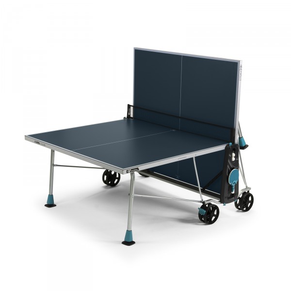 Cornilleau 200X Table Tennis Table - blue half folded for practice