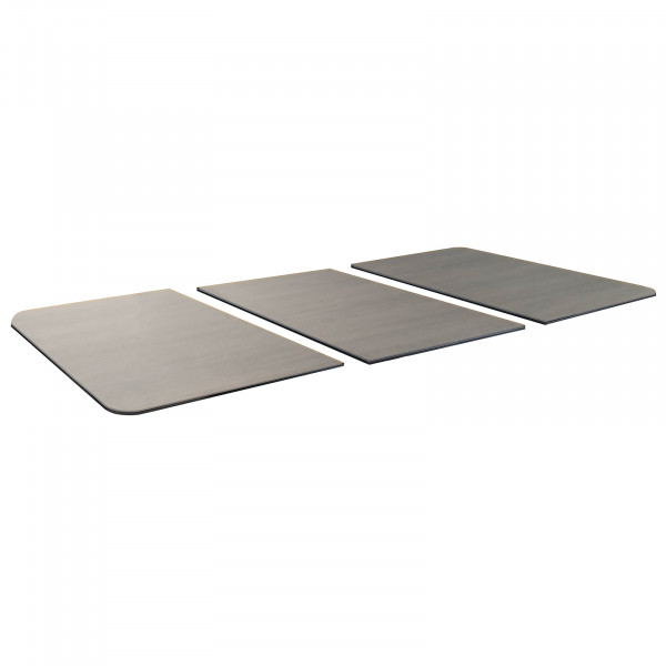 Flat lay of the Cornilleau Hyphen dining tops in dark wood and bleached oak finishes