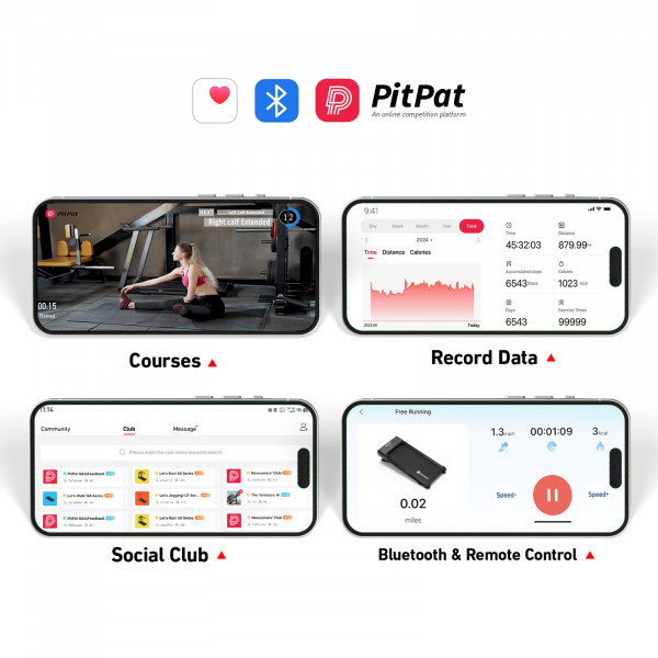 PitPat app features for the DeerRun Z10 Smart Auto Incline Walking Pad