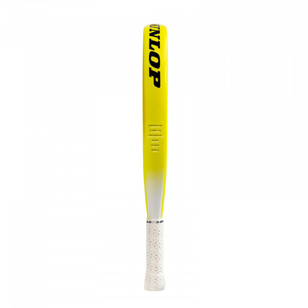 Side profile view of the Dunlop Tristorm Lite Padel Racket in yellow/white