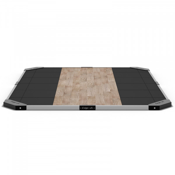 Front view of the Exigo 2.44x3m Oak Lifting Platform 60mm