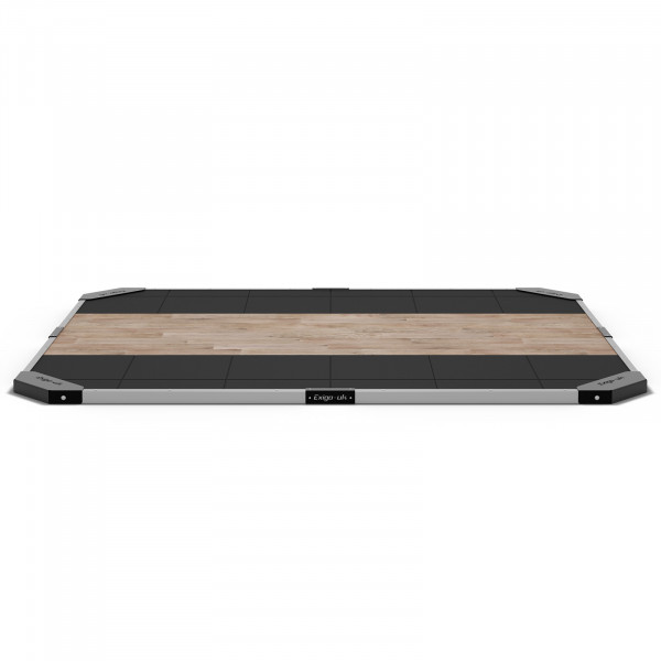 Side view of the Exigo 2.44x3m Oak Lifting Platform 60mm