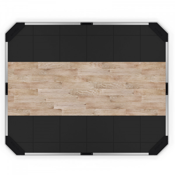 Top view of the Exigo 2.44x3m Oak Lifting Platform 60mm