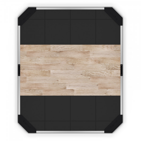 Top view of the Exigo 2.44x2m Oak Lifting Platform 60mm