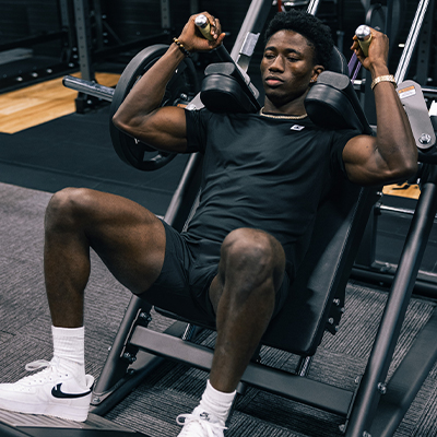 Image of a model using the Exigo Plate Loaded 2.0 Hack Squat