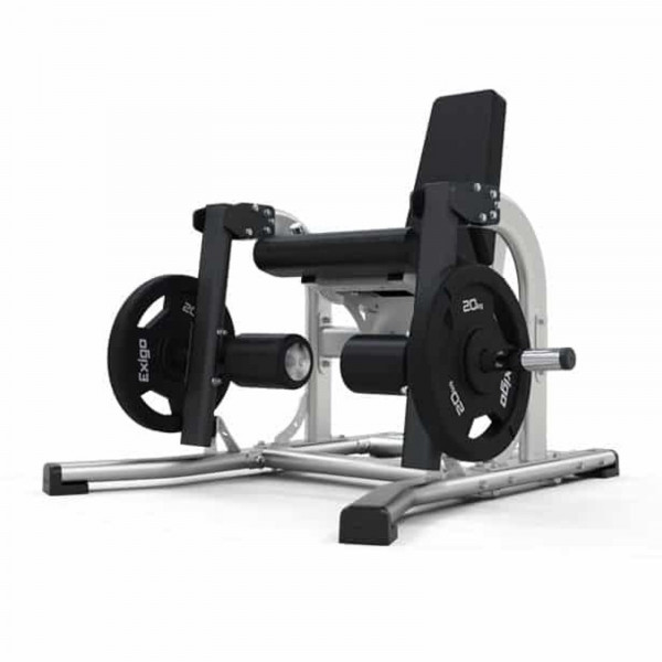 Exigo ISO Lateral Leg Extension Machine shown from the front-right angle