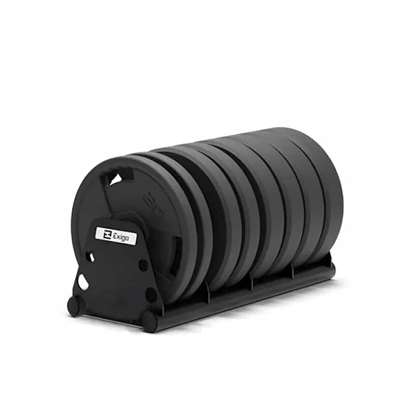 Front-right view of the Exigo Toast Rack loaded with plates