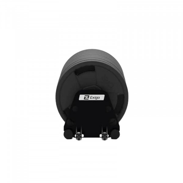 Front view of the Exigo Toast Rack with wheels loaded with plates