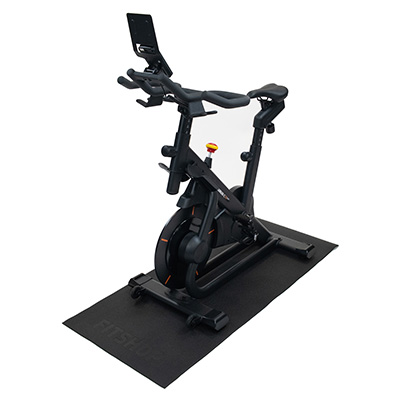 An image of the Fitshop PVC Mats with an exercise bike placed on top