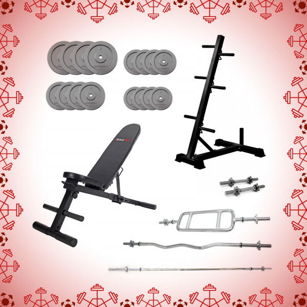 Xmas themed main image of the complete Merry Fit-mas Barbell Bundles - 1" Cast 