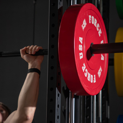 Close-up image of the Force USA V2 freestyle pulley arm