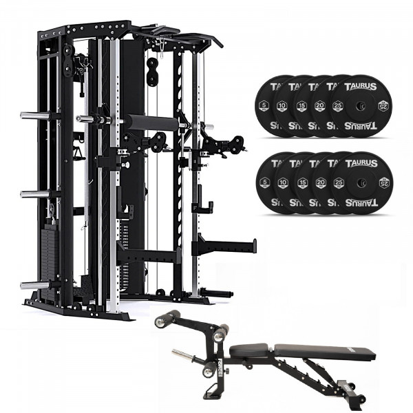 Bundle including Force USA C10 + Sliding Bench + 150kg Bumper Set