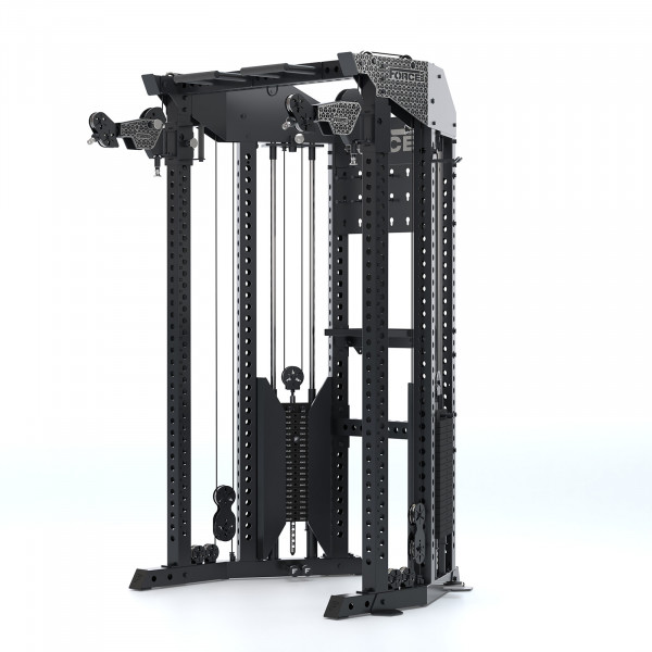 Front-right view of the Force USA Functional Trainer Rack