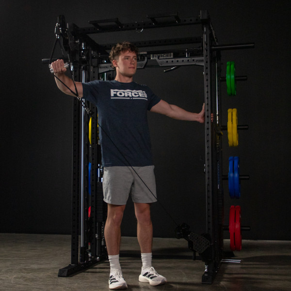 Lifestyle photograph of the Force USA M10 - lateral raise