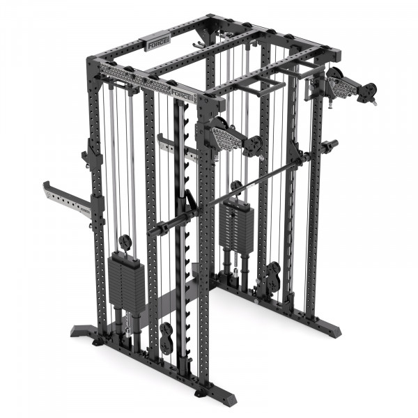 Product image of the ForceUSA M10 Frame with twin weight stacks, with Smith bar.