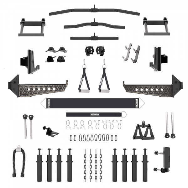 Image of the attachments included with the Force USA M20