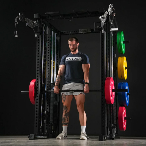 Lifestyle image of the Force USA M20 All-In-One Trainer - Model performing a deadlift