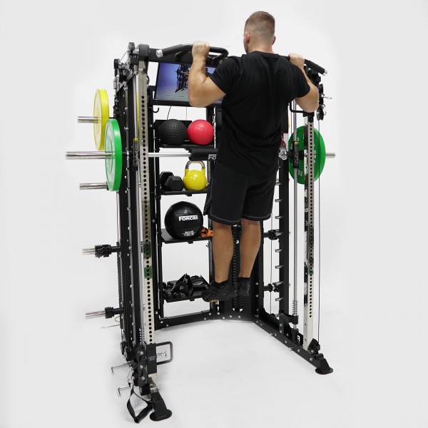 Force USA G15 All-In-One Trainer - pull up bar in use