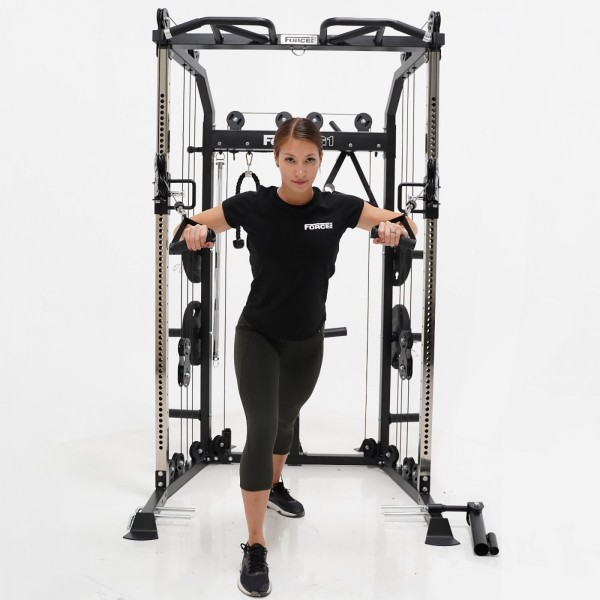 User doing cable chest flys on the Force USA G1 V2 All-In-One Trainer