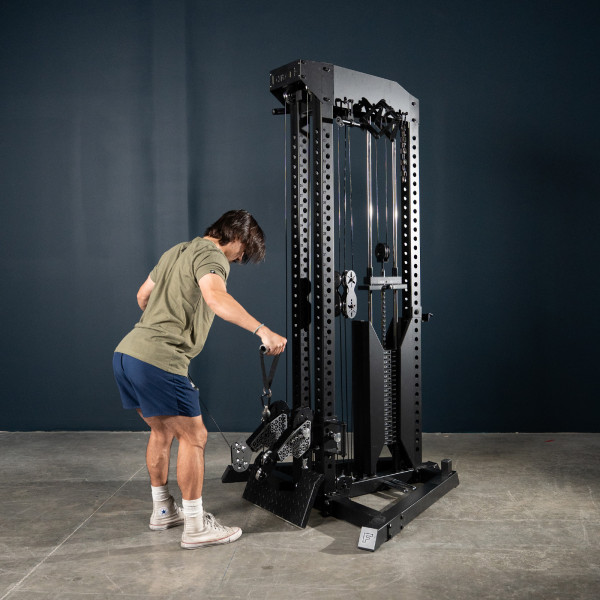 Cable rear lateral raise on the Force USA Tandem Tower