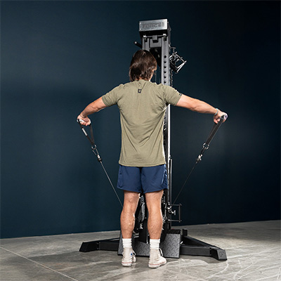 Rear delt cable fly on the Force USA Tandem Tower