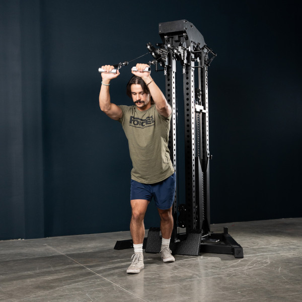 Triceps pushdown on the Force USA Tandem Tower