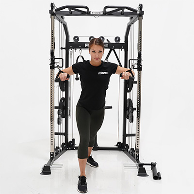 User doing cable chest flys on the Force USA G1 V2 All-In-One Trainer