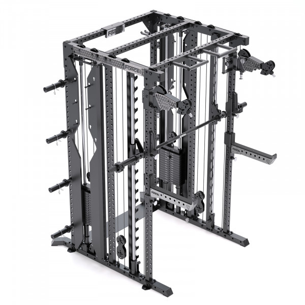 Product image of the ForceUSA M10 Frame with twin weight stacks, with Smith bar.
